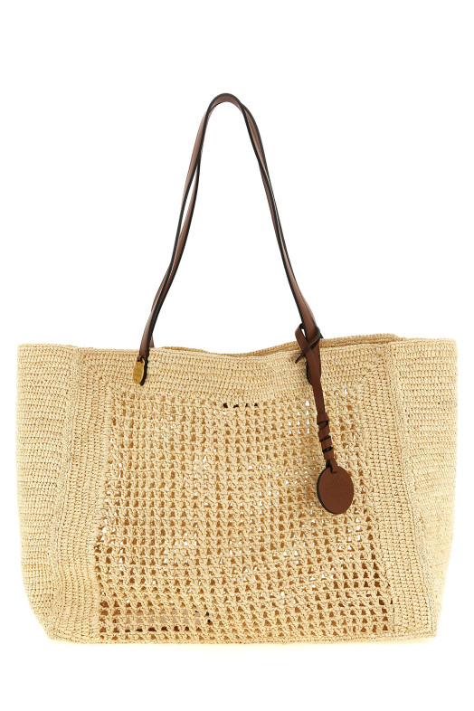 Велика в'язана гачком сумка для покупок, бежева MULBERRY HH0131000W150