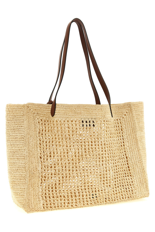 Велика в'язана гачком сумка для покупок, бежева MULBERRY HH0131000W150