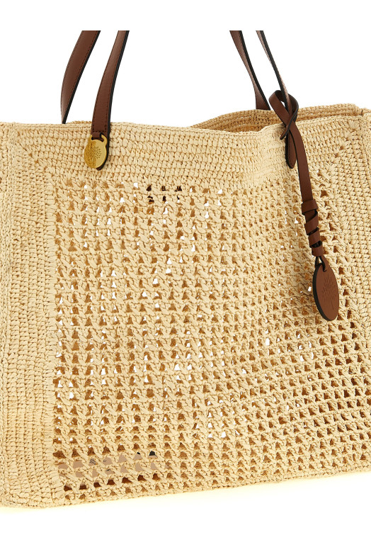 Велика в'язана гачком сумка для покупок, бежева MULBERRY HH0131000W150