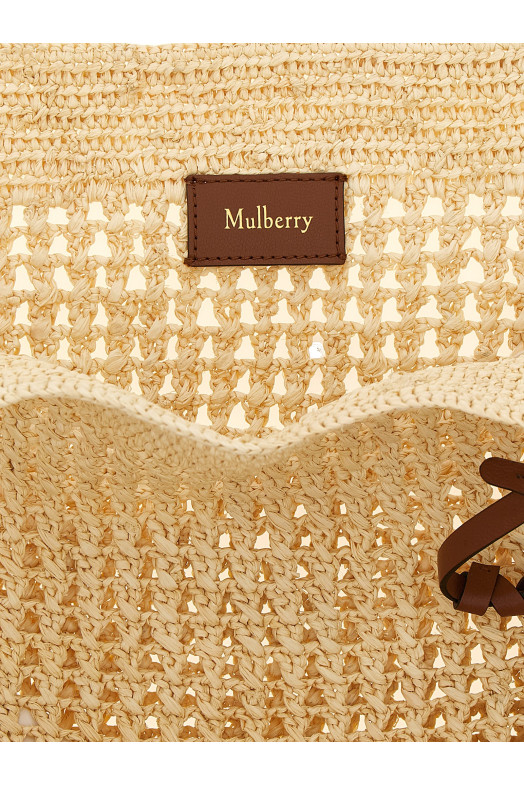 Велика в'язана гачком сумка для покупок, бежева MULBERRY HH0131000W150
