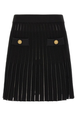 Плісирована спідниця, чорна BALMAIN HF1LBB53KK100PA