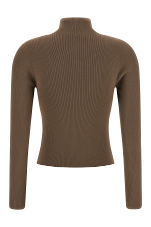 Свитер с логотипом и ребристой вязкой, бежевый ALEXANDER WANG 1KC4261039269