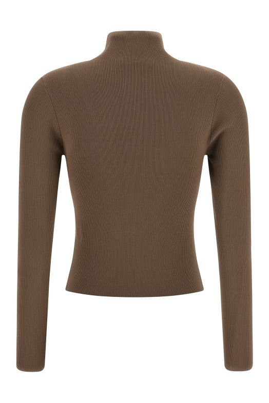 Свитер с логотипом и ребристой вязкой, бежевый ALEXANDER WANG 1KC4261039269