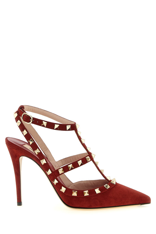 Valentino Garavani 'Rockstud'ankle strap pumps Red