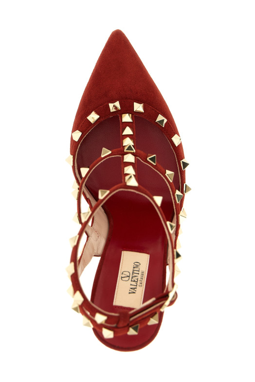 Valentino Garavani 'Rockstud'ankle strap pumps Red
