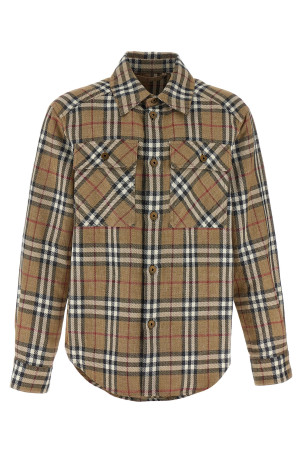 Рубашка с двусторонним принтом, коричневая BURBERRY 8108014NUTIPCHECK