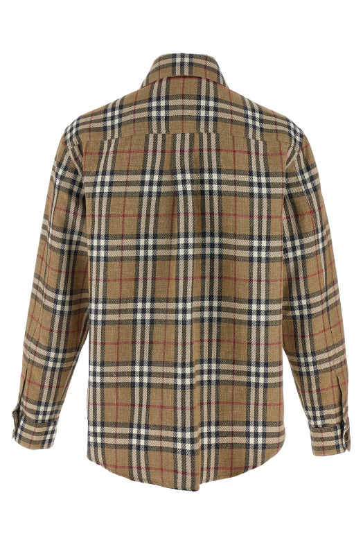 Рубашка с двусторонним принтом, коричневая BURBERRY 8108014NUTIPCHECK