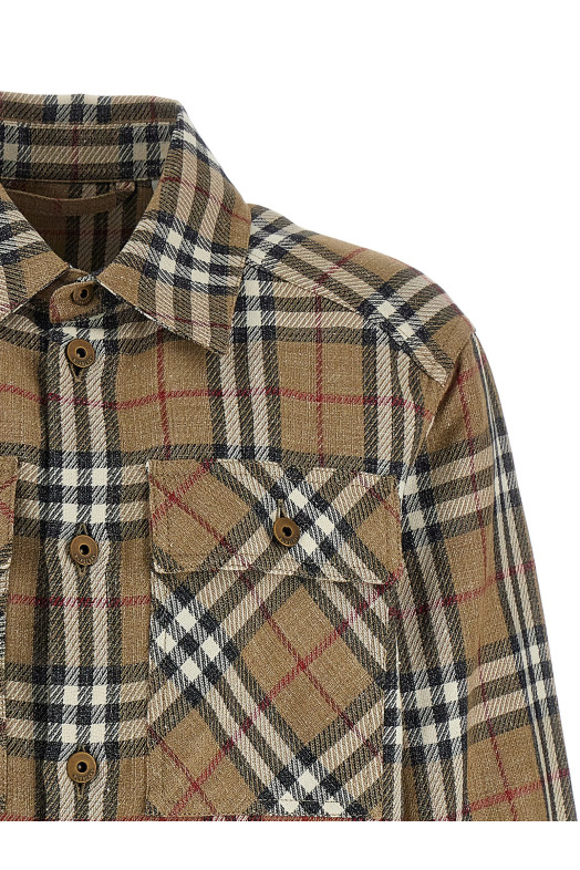 Рубашка с двусторонним принтом, коричневая BURBERRY 8108014NUTIPCHECK