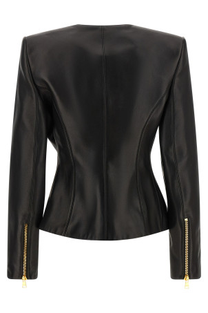Шкіряна куртка, чорна BALMAIN HF1SK691LC620PA