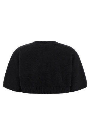 Wool and cashmere top Black
