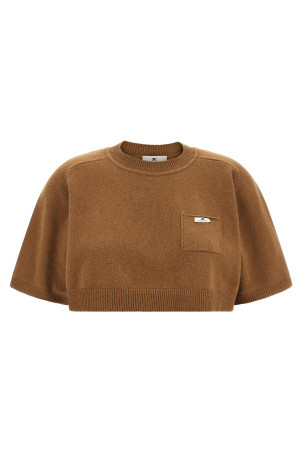 Wool and cashmere top Brown