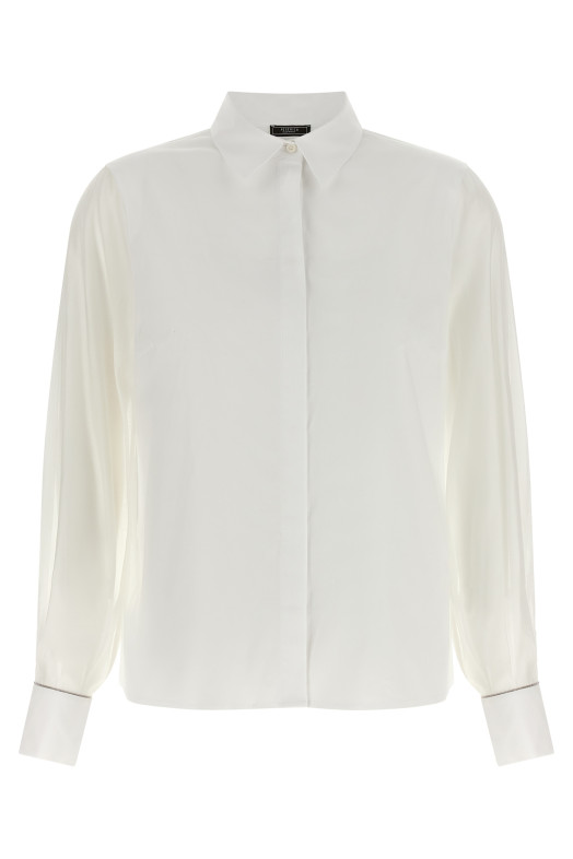Stretch cotton shirt White