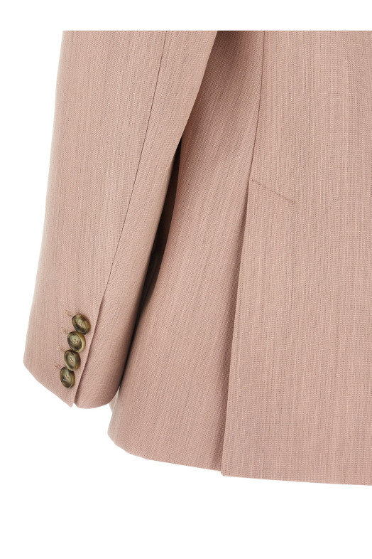 Двубортный шерстяной блейзер розового цвета STELLA MCCARTNEY 6501223EJ7805762