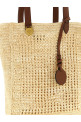 Невелика сумка для покупок, виготовлена гачком, бежевого кольору MULBERRY HH0132000W150
