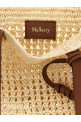 Невелика сумка для покупок, виготовлена гачком, бежевого кольору MULBERRY HH0132000W150
