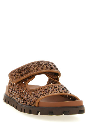 Braided leather sandals Brown