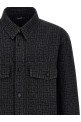 Рубашка с монограммным узором, чёрная BALMAIN HH1HC160DG40ELR