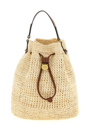 Сумка-відро, виготовлена гачком, бежевого кольору MULBERRY HH0133000W150