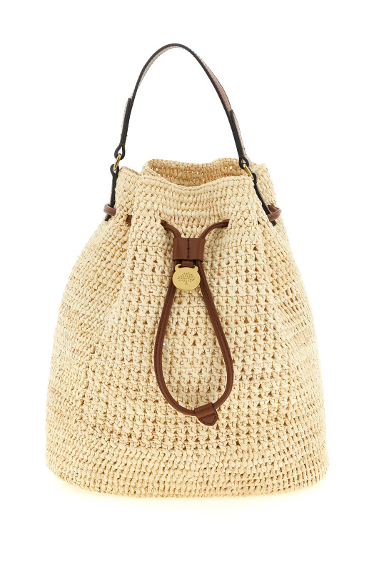 Сумка-відро, виготовлена гачком, бежевого кольору MULBERRY HH0133000W150