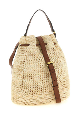 Сумка-відро, виготовлена гачком, бежевого кольору MULBERRY HH0133000W150