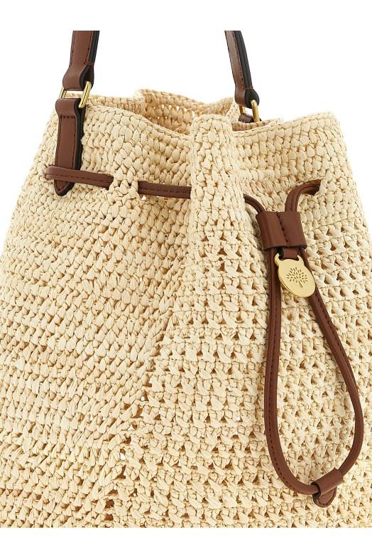 Сумка-відро, виготовлена гачком, бежевого кольору MULBERRY HH0133000W150