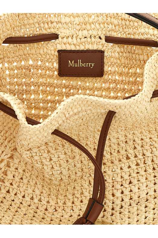 Сумка-відро, виготовлена гачком, бежевого кольору MULBERRY HH0133000W150