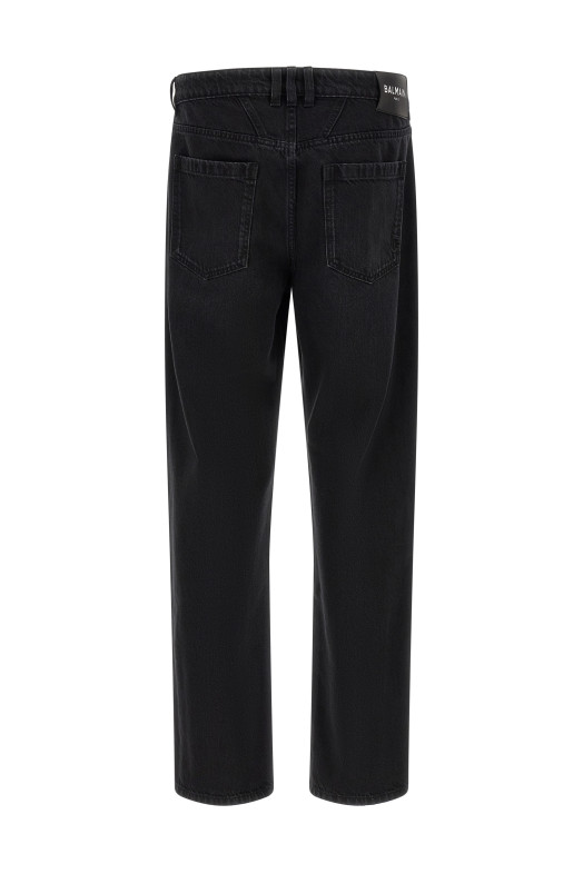 Джинси з деніму, чорні BALMAIN HH1MI115DG130PC
