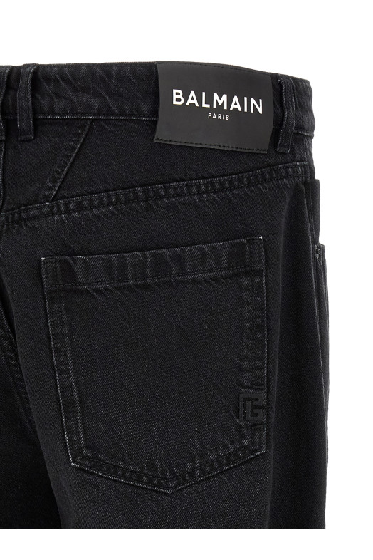 Джинси з деніму, чорні BALMAIN HH1MI115DG130PC