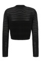Semi-transparent stripes cardigan Black