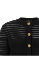 Semi-transparent stripes cardigan Black