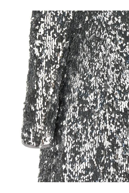 Сукня з паєтками, срібного кольору BALMAIN HF1R8980XM119FC