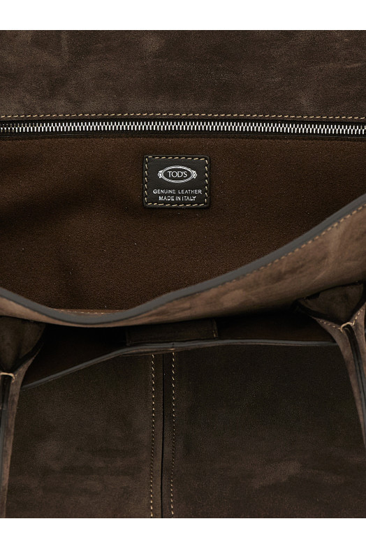 Medium suede shopping bag Brown