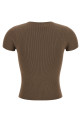 Ribbed T-shirt with logo Brown