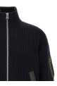 Ribbed knit blouson Blue