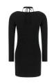 Трикотажне плаття з вишивкою, чорне ELISABETTA FRANCHI AM06B66E2110