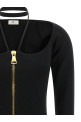 Трикотажне плаття з вишивкою, чорне ELISABETTA FRANCHI AM06B66E2110
