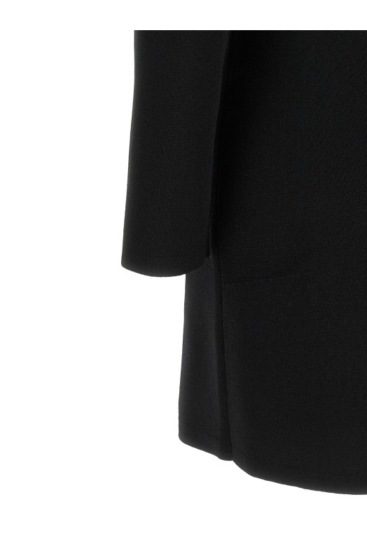 Трикотажне плаття з вишивкою, чорне ELISABETTA FRANCHI AM06B66E2110