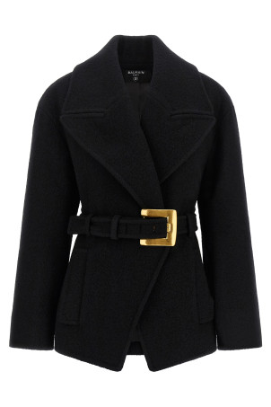 'Anthem' belted caban Black