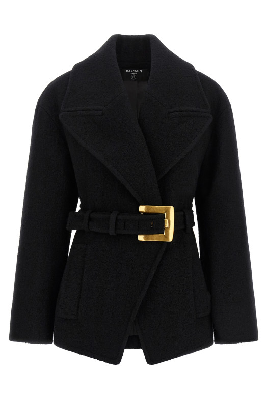 'Anthem' belted caban Black