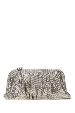 Silver metal knit large Venus clutch BENEDETTA BRUZZICHES (0010116)