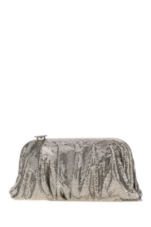 Silver metal knit large Venus clutch BENEDETTA BRUZZICHES (0010116)