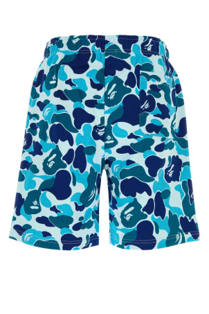Printed cotton ABC Camo Shark bermuda shorts Blue BAPE (001SPM301004M)