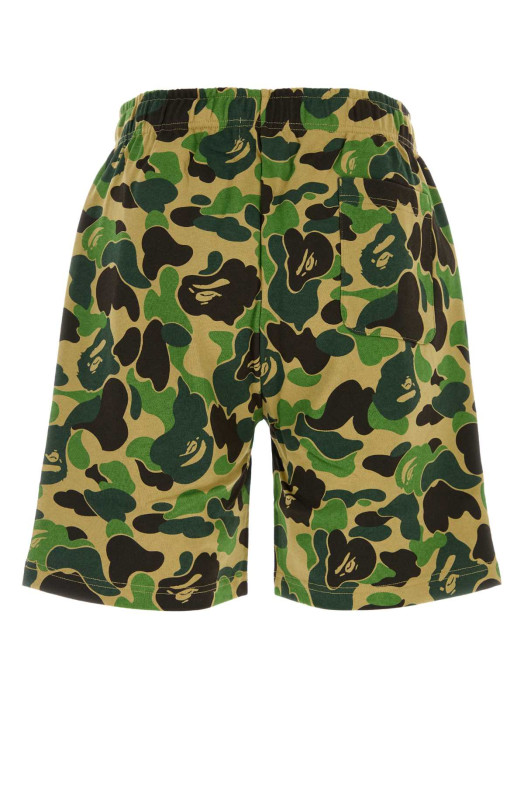 Printed cotton ABC Camo Shark bermuda shorts Green BAPE (001SPM301004M)