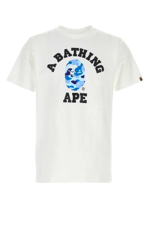 Біла бавовняна футболка BAPE з принтом «ABC Camo Collage» (001TEM301004M)