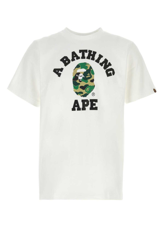 Біла бавовняна футболка BAPE з принтом «ABC Camo Collage» (001TEM301004M)