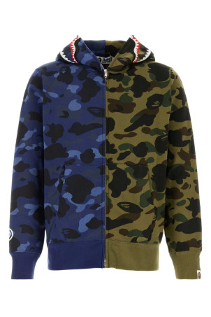 Printed cotton Split Camo SharK sweatshirt Blue BAPE (001ZPM301005M)
