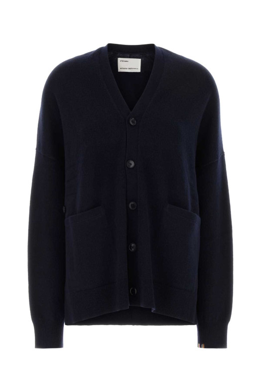 Navy blue stretch cashmere blend nÂ°24 oversize cardigan Blue EXTREME CASHMERE (02400101FE02)