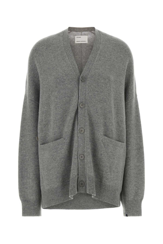 Grey stretch cashmere blend nÂ°24 oversize cardigan EXTREME CASHMERE (02420901TU02)