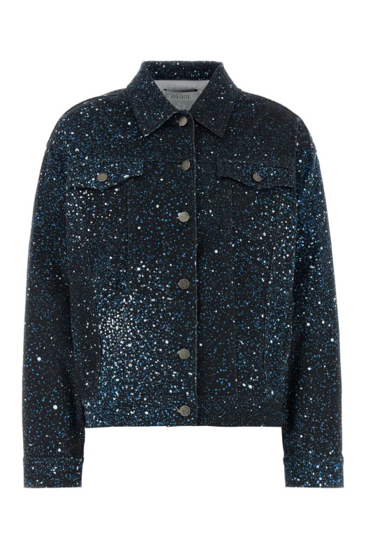 Printed stretch denim jacket GIUSEPPE DI MORABITO (04SSDNJ012C4455)
