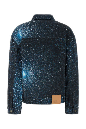 Printed stretch denim jacket GIUSEPPE DI MORABITO (04SSDNJ012C4455)